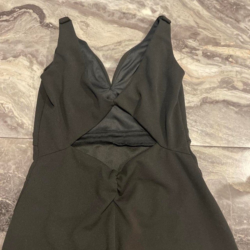 Emerald Sundae Black Mermaid Gown V-Neck Cutout Back Formal Dress Large - Picture 4 of 5